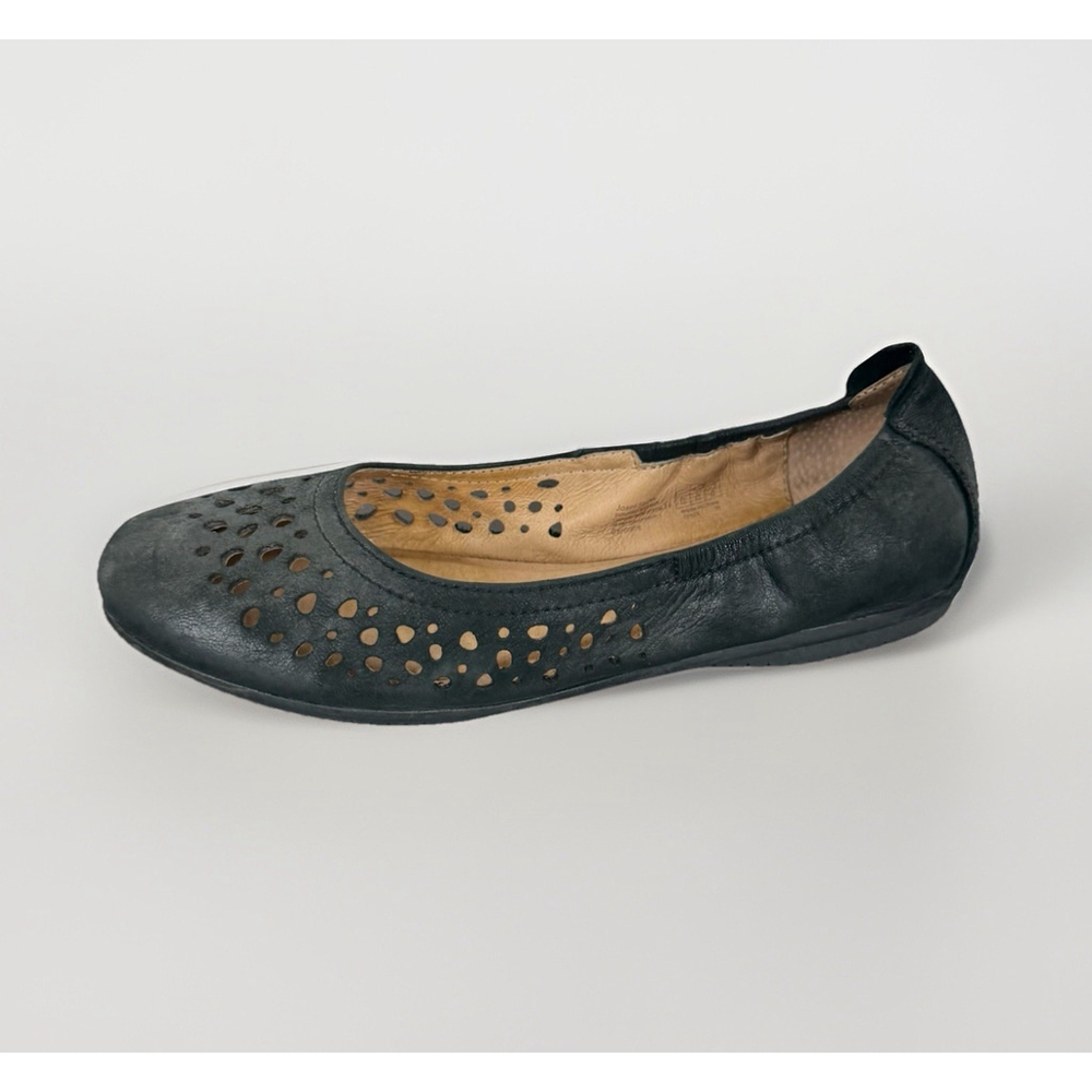 Josef Seibel Pippa Ballet Flats Loafers Shoes Womens 6 US/36 EU Black Dye Cut